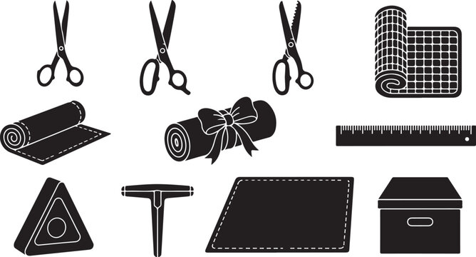 Collection of camera aperture icons with various shapes and blade configurations, symbolizing photography and optical elements.