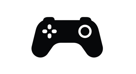 A simple black silhouette depicts a modern video game controller showcasing a typical gamepad design high quality professional detailed elegant stylish © ArtBySalea07
