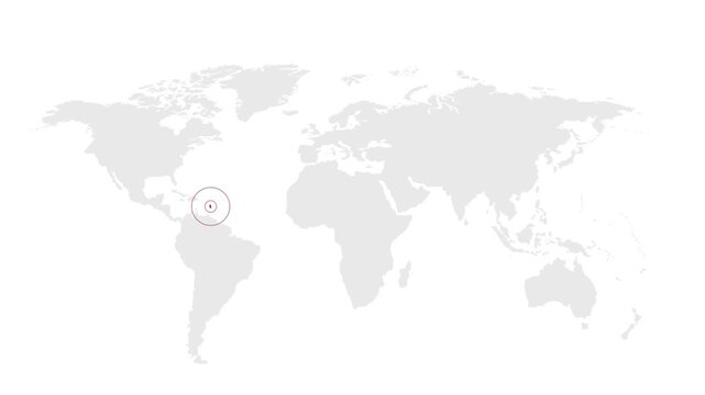 Barbados Location on World Map with Pin Marker Illustration