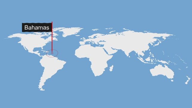 Barbados City Location on World Map Animation Concept