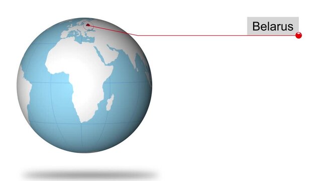 Belarus Location on Globe for Presentation or Education