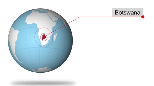 Botswana Location on Globe for Presentation or Education