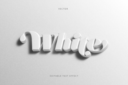 White 3d editable text effect