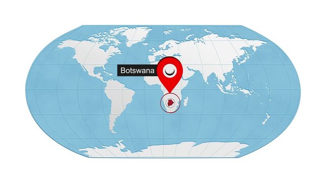 Botswana Map Highlight Zoom Animation Geography Concept