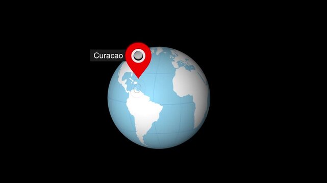 Curacao Map Pointer with Global Context