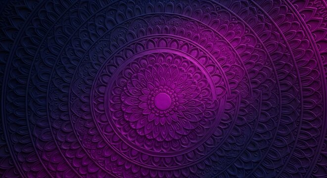A purple and pink mandala design with intricate patterns