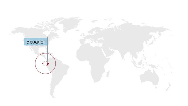 Ecuador Location Highlight on Global Map with Zoom Animation