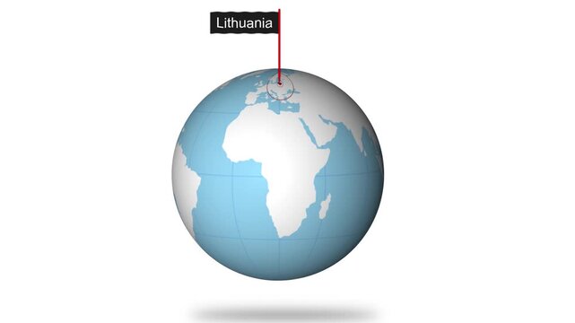 Lithuania Map Pointer with Global Context
