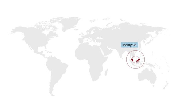 Malaysia Location Pin on World Map for Travel Concept