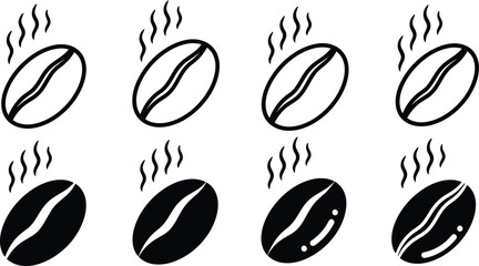 Fototapeta premium Steaming coffee beans illustration