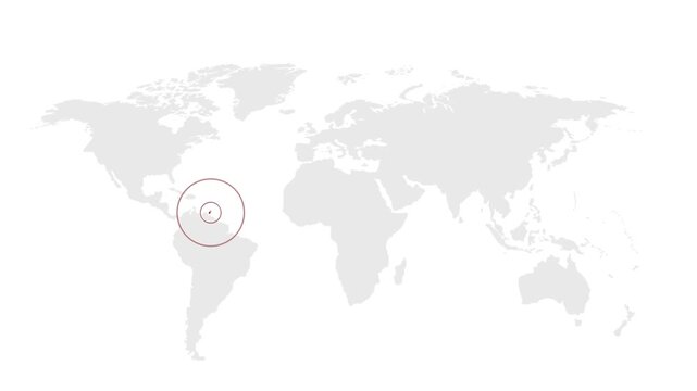 Trinidad Location Highlight on Global Map with Zoom Animation