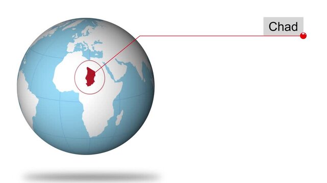 Chad Location on Globe for Presentation or Education