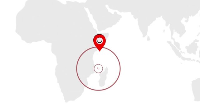 Comoros Location Pin on World Map for Travel Concept