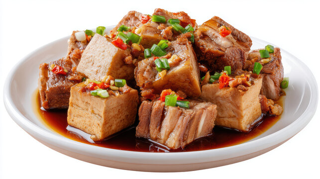 filipino tokwa baboy dish with tofu and pork ear