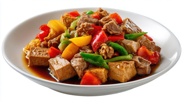 filipino tokwa baboy dish with tofu and pork ear