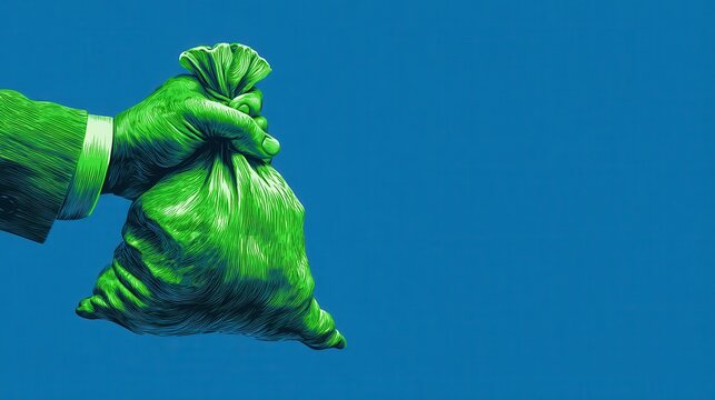 green background anti corruption concept on a blue background