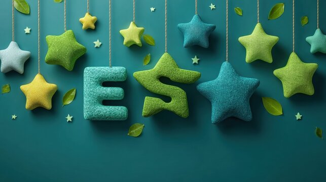 green background esg rating concept on a blue background