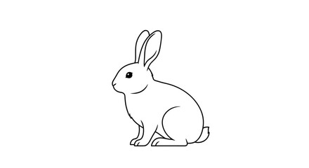 Obraz premium Simple Line Drawing of Rabbit 2.