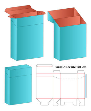Flip Top Vertical Product Box Template