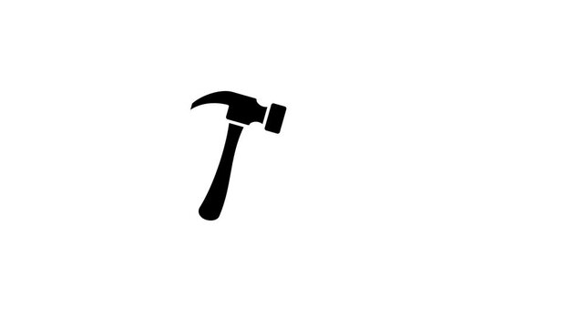 A simple animation background transparent of a hammer, perfect for DIY projects and construction themes
