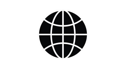 Obraz premium A stark black globe illustration depicts the earth with prominent gridlines suggesting connection and global networks high quality professional detailed modern