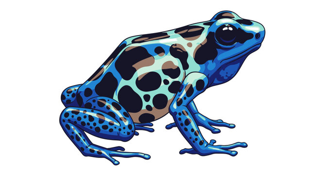 Poison dart frog blue black spots.