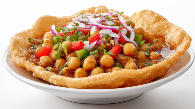 delicious indian chole bhature with spicy chickpeas and fluffy bread