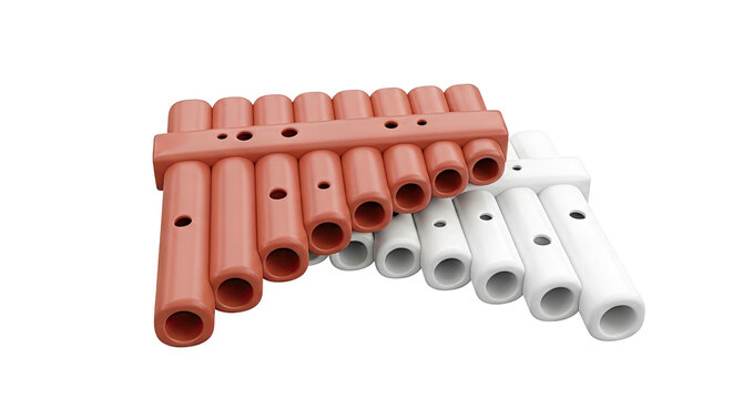 Two Pan Flutes, One Brown, One White