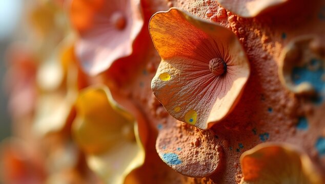 Close-up of Vibrant Orange Coral Reef Formation in the Ocean.