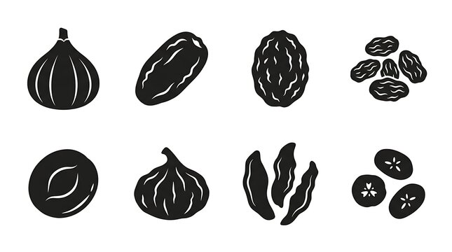 Black and white vegetable icons.