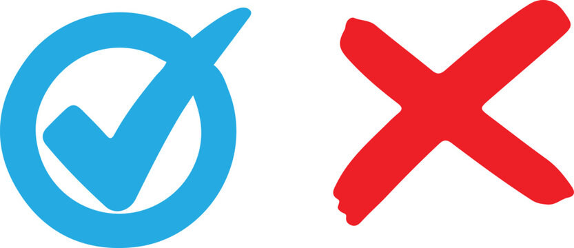 Colorful icons of checkmark, exclamation, and plus signs in circles