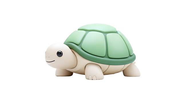 Cute cartoon turtle toy with a green shell and tan body