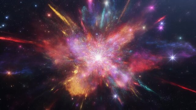 Vibrant Cosmic Explosion in Space.