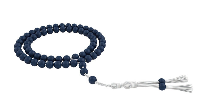 Dark Blue Prayer Beads with Tassel