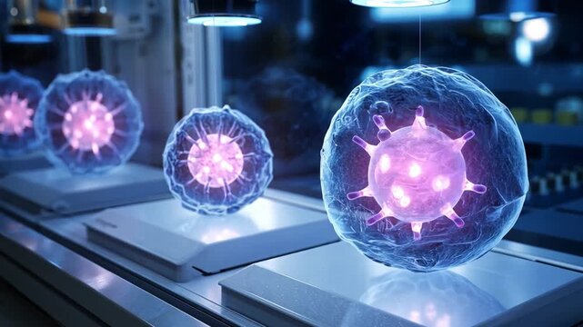 Futuristic Visualization of Virus Cells in Laboratory Environment