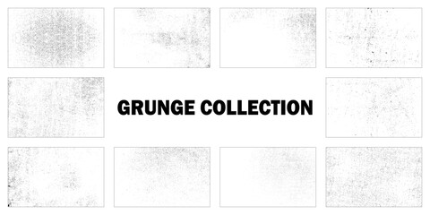 Obraz premium Set of 10 grunge black dust texture. 