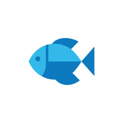 Obraz premium Simple blue fish logo clean aquatic branding icon