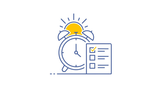 Alarm clock with checklist morning.