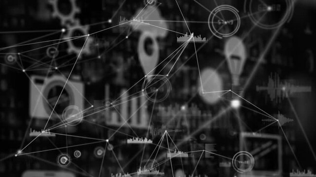 Mesh emerging on gray tech UI, pulsing nodes shifting lines, revealing WiFi bulb, visualizing data