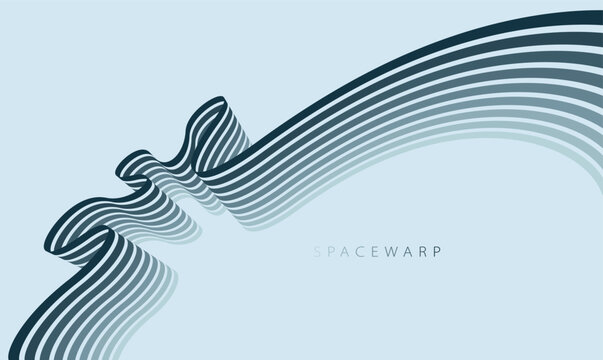 Mist oblivion theme vector abstract background with 3D lines in perspective, dystopian gloomy graphic design wallpaper with curve stripes.