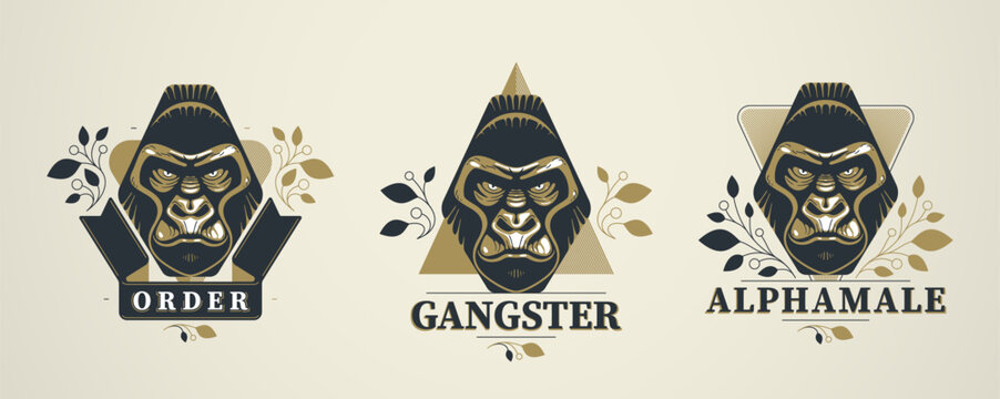 Bold gorilla character expressing strength set, rebellion, and fearless attitude, suitable for modern brands, streetwear identity, and edgy visual concepts.