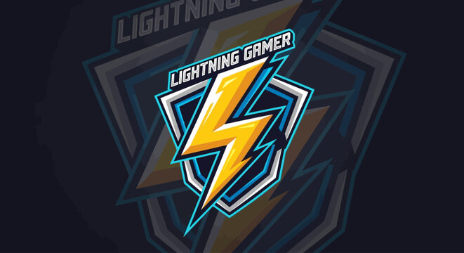 Lightning Gamer Logo Design Element.