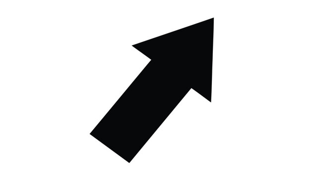 Vector illustration&nbsp;of black arrow icon pointing up and to the right