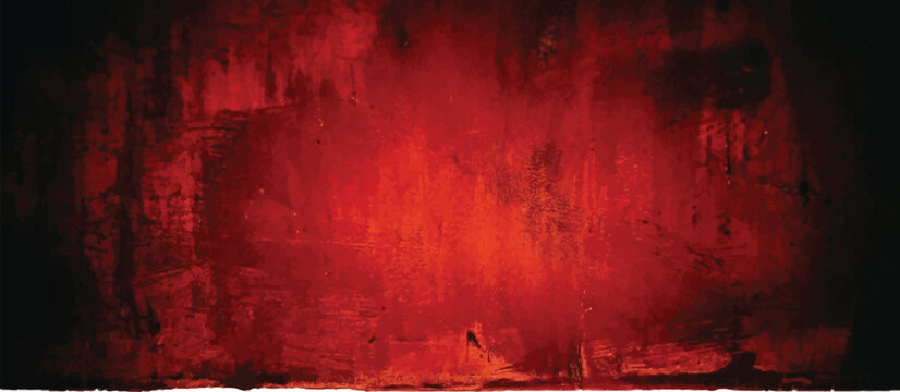 Red wall with a white base and dark shadows creating a dramatic vector graphic illustration design
