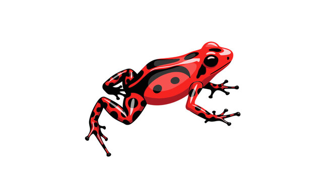 Red and black poisonous dart frog.