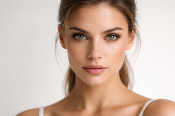 Fototapeta premium Radiant Young Woman With Glowing Skin and Natural Beauty