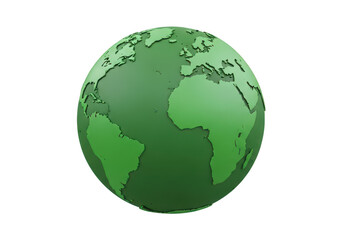 Fototapeta premium A stylized depiction of earth with green and blue tones representing continents and oceans. isolated on transparent background