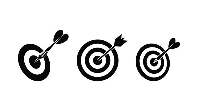Dartboard and darts, precision and aiming in game illustration.