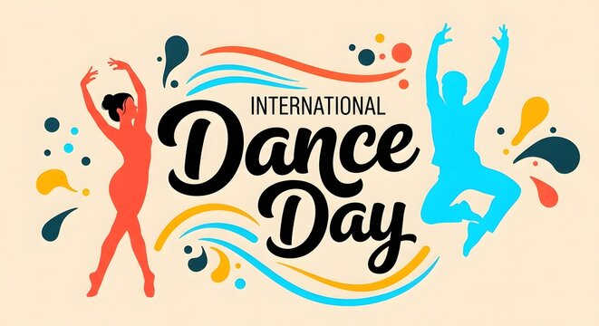 International dance day celebration with colorful dancers