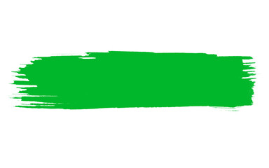 Vibrant green paint stroke on white background, textured acrylic brush stroke, horizontal artistic smear for graphic design and highlighting © Kirationz 